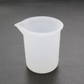 Detail showing translucent silicone measuring cup with pour spout for DIY resin art - 100ml Silicone Measuring Cup (1pc)