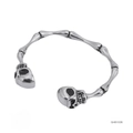 Silver stainless steel skull bone bracelet with detailed skeleton joint design for men - Steel