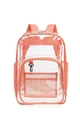 Clear waterproof PVC backpack with coral pink straps and large storage capacity - Large / Watermelon red