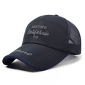Gorra de béisbol de malla azul oscuro transpirable con bordado Destiny y visera curva - Ajustable / Azul marino