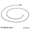 Silver stainless steel curb chain necklace 2.2mm width 450mm length with lobster clasp - 2mm / 60CM / Steel