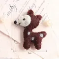 Handmade brown wool felt deer ornament with white spots, size 8x7cm, 3.5g weight - Spotted Deer-Coffee