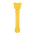 Yellow silicone pet food can lid with cartoon dog face and paw print design - Dog Head Yellow