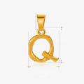 Bamboo texture letter Q pendant in gold finish made of durable stainless steel - Letter Q / Gold