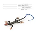 Black and brown realistic lizard toy with bright blue tail and orange head markings - Black-Brown Blue Tailed Lizard Model (ZQ1512)
