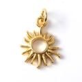 Golden sun-shaped metal charm pendant for DIY bracelets and earrings jewelry making - 06-Simple Sun Shape