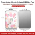 Double-sided 42.5x27cm antibacterial cutting board with stainless steel and PP surfaces - Medium (42.5x27x1.8cm) Stainless Steel PP Double Sided