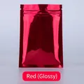 Glossy red aluminum foil stand-up pouch with resealable zip lock for food packaging - 0.16mm / Glossy / 7x10cm / Red