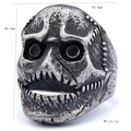 Anello teschio traforato retrò in acciaio inossidabile argento, altezza 30,5mm - US 7 / Colore Acciaio (17402)