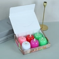 Set of six colorful LED apple shaped candles in a gift box for holiday party decor - 6pcs/Box / Multicolor