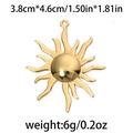 Ciondolo sole dorato in acciaio inossidabile 304 con design cavo e finitura strutturata - 3.8cm*4.6cm / Oro