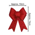 Sparkling red glitter PVC Christmas bow measuring approx. 10cm x 15cm for party decor - Red / 10cm*15cm
