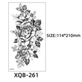 Black and white sketch rose flower temporary tattoo sticker, model XQB-261, 114x210mm - Three Roses Line Art (XQB-261)