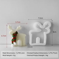 Christmas reindeer silicone mold for candle making with dimensions 7.2x8x2.2cm - Reindeer J-0222