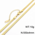 Flat 4mm gold-plated stainless steel blade snake chain necklace for men and women - 4mm x 55cm / Gold