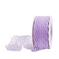 Lavender lace ribbon roll with delicate floral patterns for DIY gift wrapping and crafts - S019
