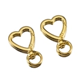 Chiusura a moschettone dorata a cuore con anello rotante a 360 gradi per portachiavi fai-da-te - Cuore / 5 Pezzi / Oro