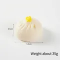 Realistic PVC steamed bun food model keychain, dimensions 5.5cm diameter and 3.5cm height - PVC Yellow Dot Bun (Model Only)