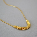 Elegante collana placcata in oro con ciondolo di zirconi su catena a maglia veneziana - Oro