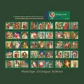 Vintage Weihnachts-Washi-Sticker Set mit Weihnachtsmann-Motiven 30 Blatt Packung - Warme Weihnachten