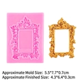 Pink silicone mold for vintage rococo relief frame with golden finish sample - 15-620 Pink