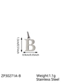 Polished stainless steel letter B pendant DIY accessory 1.3cm charm for jewelry - Letter-B / Steel