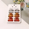 Detailed set of 6 mini hair claws featuring splash ink texture on display card - Speckled Semi-Circle