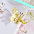 Golden metal butterfly hair clip with moving wings for vintage style hair styling - Integrated Butterfly / Gold