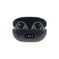 Black T7500 bone conduction clip-on earphones in charging case with LED power display - Black (Digital Display)