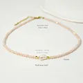 Peach crystal beaded necklace with freshwater pearl and golden stainless steel clasp - Pearl Crystal Style / 38+5cm / Porcelain White