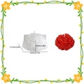 Peony flower silicone mold for DIY candles and resin casting, 6.9x6.7x3.3cm size - Peony-Medium / White