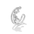 Ear cuff in argento a doppio cerchio con stelle pendenti impreziosite da zirconi - EGJ0125 Argento/Doppio Anello Stella Zircone