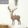 Ornement de Noël renne doré pailleté avec ruban, pendentif festif cerf 12x10cm - Style A