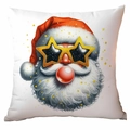 Christmas Santa Claus blowing bubble gum print square pillowcase with star sunglasses - Style 14 / 18*18in/No Insert