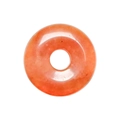 Natural agate donut pendant in warm orange-red with polished finish for DIY jewelry - Red Aventurine