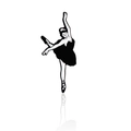 Elegante ballerina broche met zwart-wit emaille afwerking op gepolijste metalen basis - Balletdanseres
