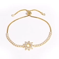 Détail du pendentif tournesol en zircons et fermoir coulissant ajustable en chaîne dorée - Style Tournesol (Or 8)
