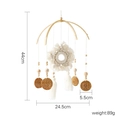 Handcrafted wooden and woven baby crib mobile with dimensions 44cm x 24.5cm and 89g weight - Boho Macrame Mobile