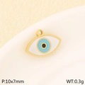 Evil eye jewelry pendant in 18K gold finish with white and blue enamel, 10x7mm size - Evil Eye Style (KLJ10936-ZLA)