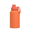 Orange matte finish 650ml stainless steel sports water bottle with wide handle - Cinnabar Orange - Sport
