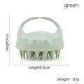 Silicone scalp massager in green with ergonomic handle for hair cleaning, 9.5x7cm size - Handheld Wheat Straw Green