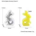 Detail of bunny rabbit silicone mold with heart cutout for resin and candles - Rabbit Ornament Mold-4