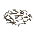 Terminali a tubo scorrevoli bronzo antico con chiusura a moschettone e catena per DIY - 10mm / Bronzo Antico