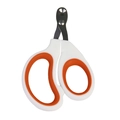 Orange and white pet nail clipper with stainless steel blade and non-slip handle for cats - Single Hole Clipper Orange White