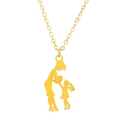 Mother and Daughter Hugging Heart Style Gold