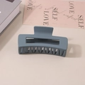 Matte grey rectangular 10.5cm hair claw clip set against a minimalist beige background - #32 Frosted Misty Blue - 10.5cm / Bulk (No Packaging)