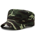 Classic woodland camouflage cadet cap with wide brim and reinforced stitching - Adult Style (54-59cm) / Army Green Cloud Camo