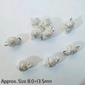 Silver frosted magnetic lobster clasp for jewelry making, oval shape, size 8.0x13.5mm - Durian Style / Silver