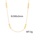 18K gold-plated stainless steel ball chain necklace, 500x3mm minimalist jewelry design - Gold Necklace (KN232157-Z)