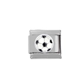304 stainless steel Italian charm bracelet link with a classic soccer ball design - Soccer Style (000011-4)